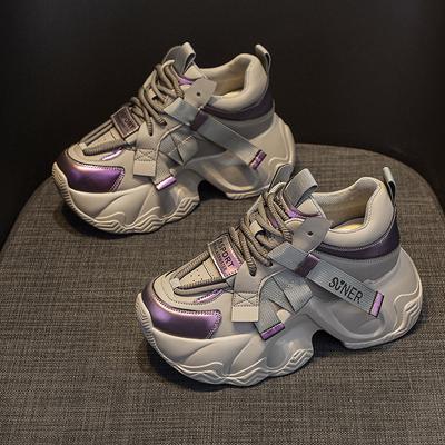 2025 весна новые папины кроссовки платформа увеличение роста интернет-знаменитость взрывная доска повседневный универсальный модный стиль шнуровка женские