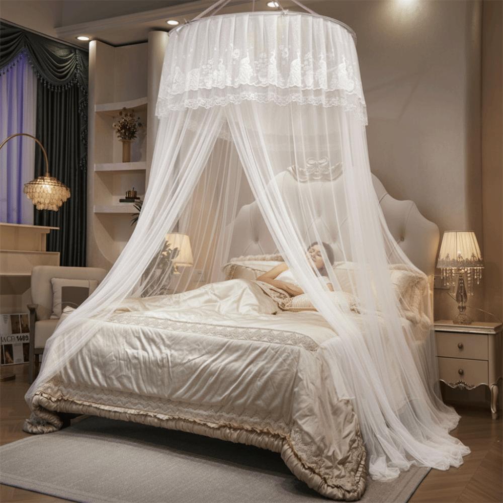 Fine Mesh Hanging Princess Mosquito Net Lace Bed Canopy Romantic Dome Mosquito Net  Girls Room