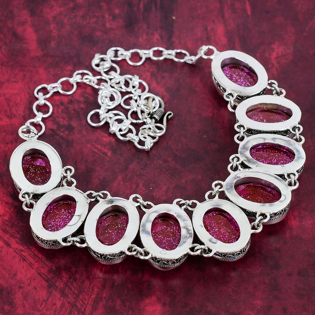 Pink Triplet Opal Necklace, 925 Solid Sterling Silver Gemstone Jewelry, Handmade Necklace, For Thanksgiving