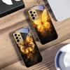 Теплая бабочка с пламенем для Samsung A 01 52S A04 A05S A10 A12 13 22 23 24 36 42 M02 Note 10 20Ultra 8 9 Золотой стеклянный чехол для телефона