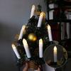 20 шт. Беспламенная светодиодная гирлянда-свеча, питание от USB, на клипсах, декоративный свет для рождественской елки, конусообразная, многоразовая