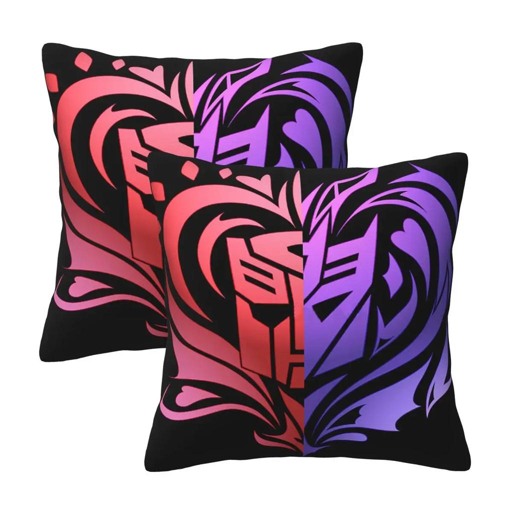 Трансформеры Автоботы 2 шт. Квадратная наволочка Наволочка Подушка на молнии Декоративная Уютная Подушка-плед для дома Дивана