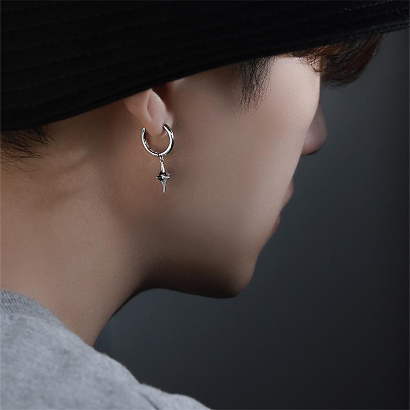 Классические серьги-капли со звездами для мужчин, ювелирные изделия, Новое поступление, серьги-кольца из стерлингового серебра 925 пробы, мужские аксессуары для вечеринок, модный подарок