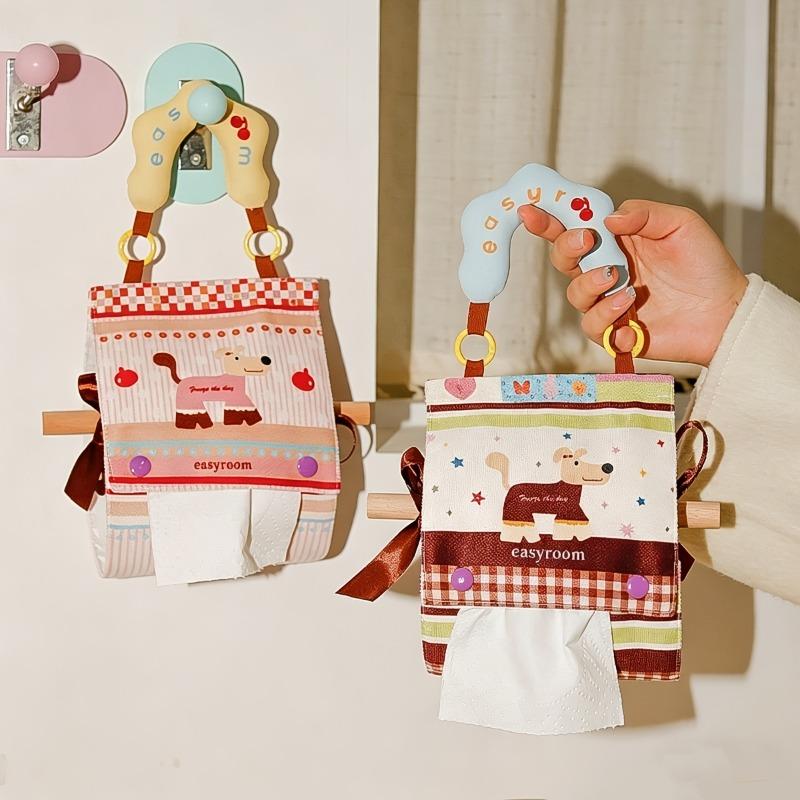 1pc of Cute Wall Mounted Tissue Box, Living Room Tissue Cover, Toilet Paper Drawer, Paper Hanging Bag, Hanging Toilet Paper Drawer