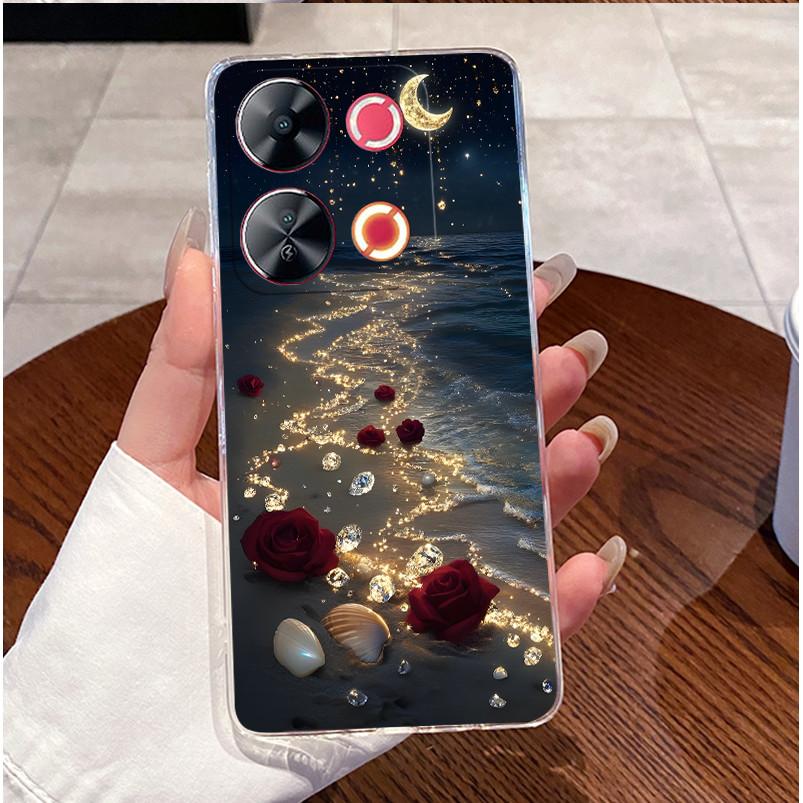 Чехол для Itel P65 P671L P 65 Корпус Роскошный Милый Сердце Любви Кролик Забавный Узор Чехол Прозрачный ТПУ Силикон Мягкий Чехол для Телефона