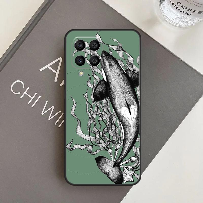 Кейс для телефона Samsung Galaxy M31 M11 M34 M13 M53 M51 M14 M54 M12 M32 M52 M16 M36 M56 M15 M35 M55 с изображением косаток