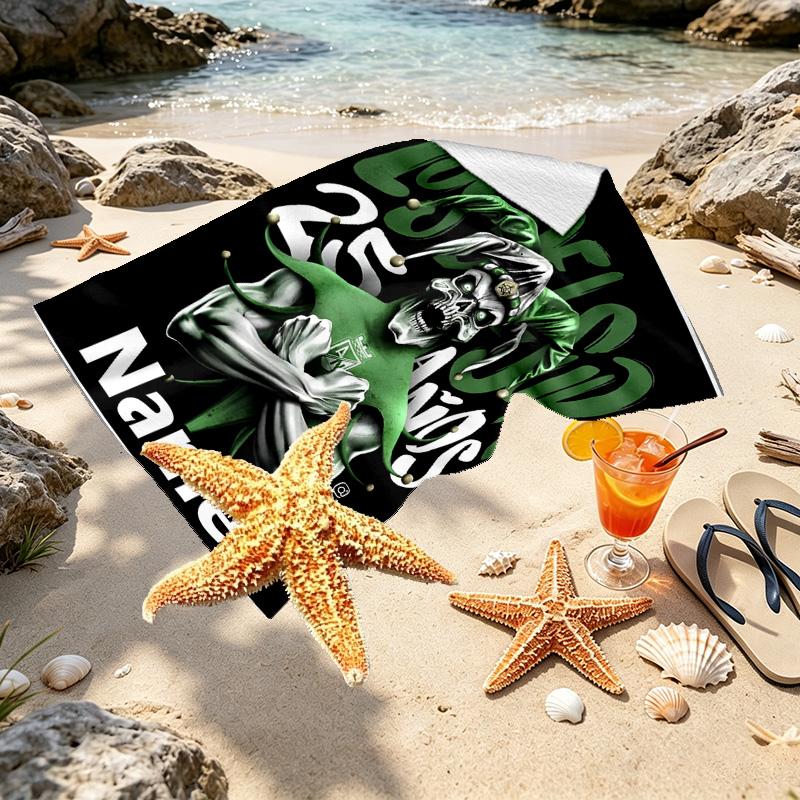 Custom Name Personalized Club Santos Laguna Print Beach Towel, for Trip Camping Beach Party Home Decor, Birthday Gift for Family & Friends