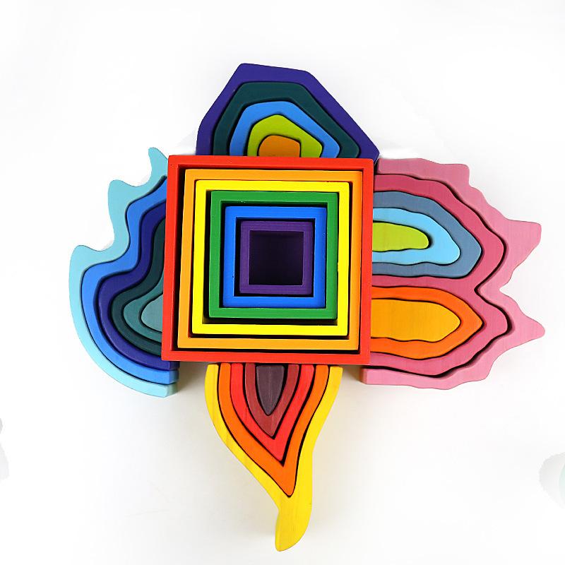 Четыре стихии коралловый дом волны огонь строительный блок украшение детской комнаты креативный коллаж игрушки для раннего развития