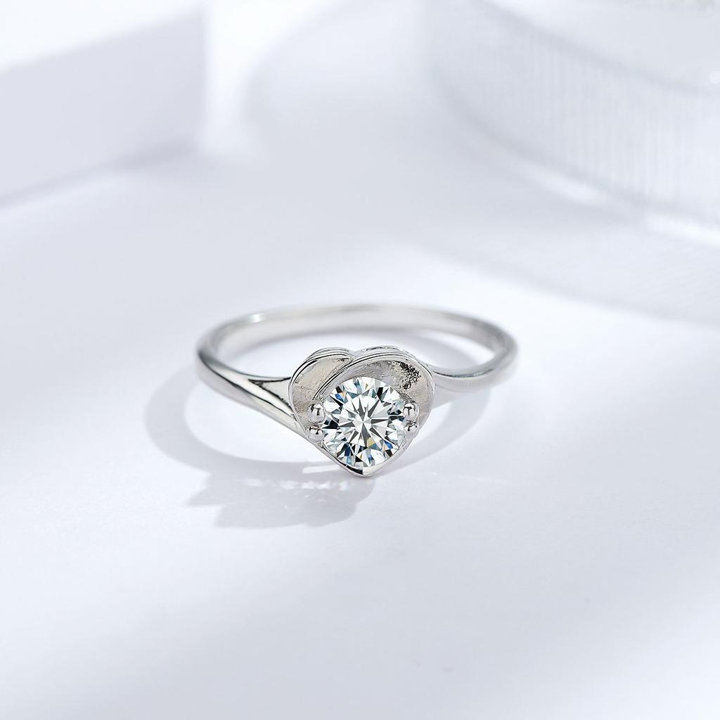 Кольцо Beloved из стерлингового серебра 925 пробы, женское, элитное, в форме сердца, с 50-конечным бриллиантом, легкое, роскошное, в стиле Love Ins, один бриллиант на указательный палец