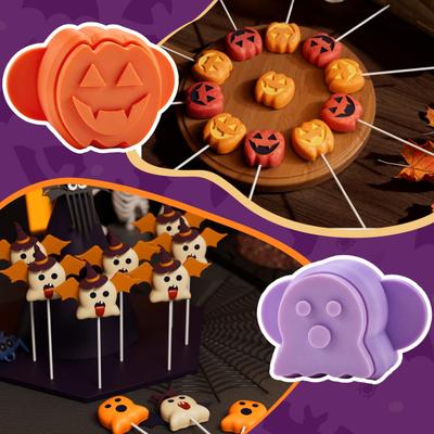 Набор форм для кейк-попсов на Хэллоуин Тыква и Привидение Пресс для выпечки печенья, конфет, пищевой набор для выпечки кейк-попсов