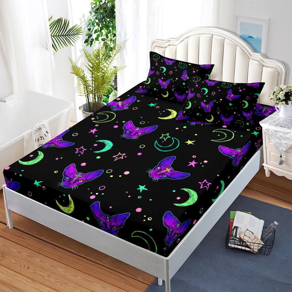 Матрас Наматрасник Набор из трех предметов Черный Двенадцать созвездий Защитный чехол для матраса