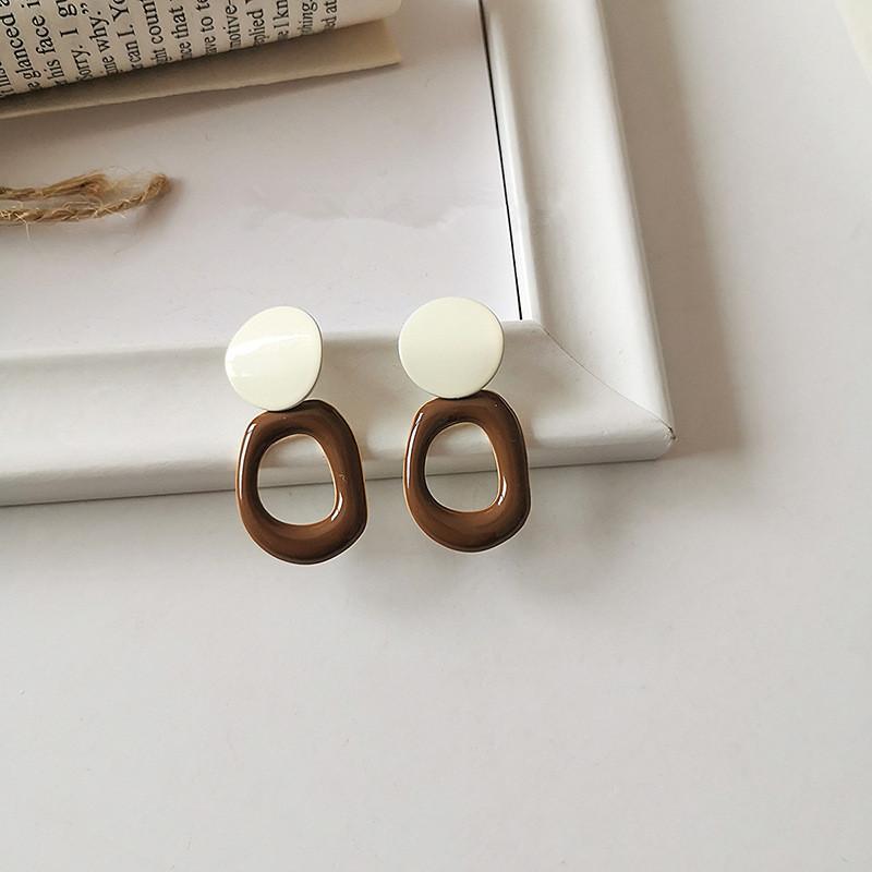 Корейские модные стильные масляные серьги-капли для женщин, 2022 модные разноцветные геометрические круглые серьги-подвески, женские массивные ювелирные изделия