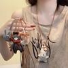 Cute Animal Sweater Chain Coffee Colored Adjustable Hanging Chain Pendant Women Necklace Girl
