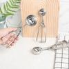 Ice Cream Scoop Stainless Steel Cookie Dough Spoon Fruit Potato Watermelon Digging Ball Spring Handle Scoop Kitchen Accessories
