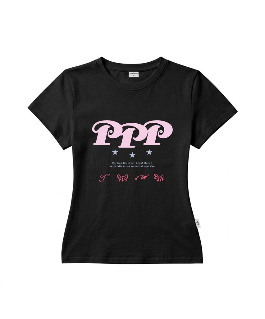 PAGESIISII Ppp Logo Collage Print Slim Fit Short Sleeve T-Shirt [2 Colors]
