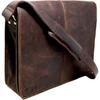 16" Buffalo Leather Messenger Bag Laptop Case Office Briefcase Gift for Men Computer Distressed Shoulder Bag