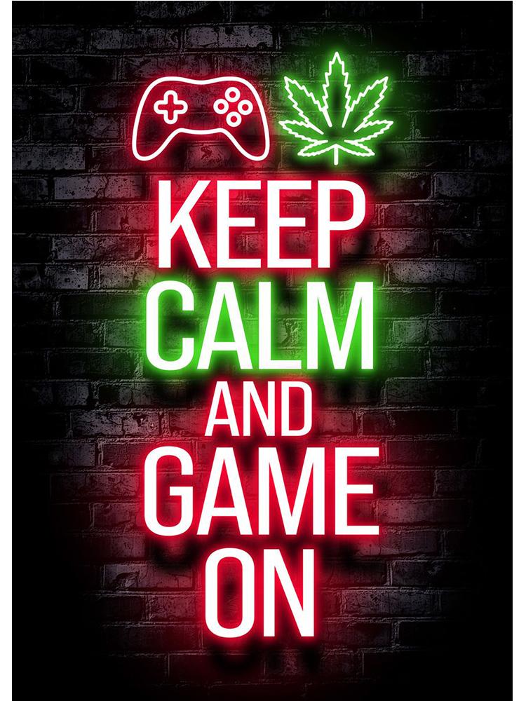 Neon Design Gamepad Game Quote Posters Canvas Painting VR Gaming Girl Wall Art Picture Gamer Boy Room Home Decoration No LED