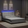 VidaXL Bed Frames with LED Lights, Upholstered Bed, Double Bed, Adult Bedroom Interior Bed, Modern, White 3213940