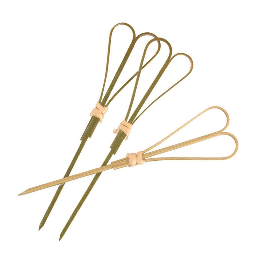 Barbeque Cocktail Bamboo Eco-friendly Decorative Scissor Shaped Toothpick Skewer Sticks Picks
