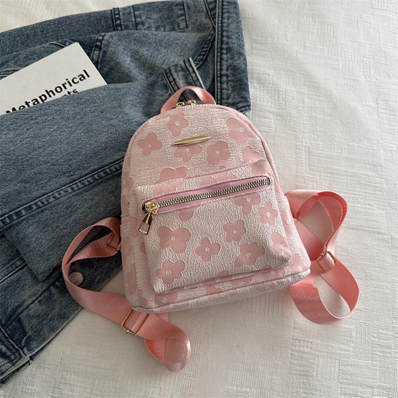 Flower fashion versatile casual bag niche gentle backpack going out bag is popular today