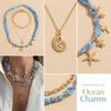 Sea Star Conch Starfish Necklace Seashell Bohemian Style Necklace Creative Scarf Necklace  Summer