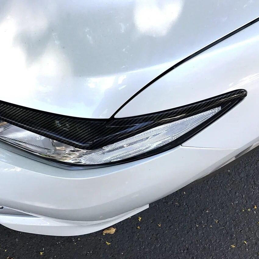 2 шт., крышка для век передней фары для Toyota Camry LE XLE SE XSE, наклейка для бровей, отделка 2018 2022, автомобильные аксессуары