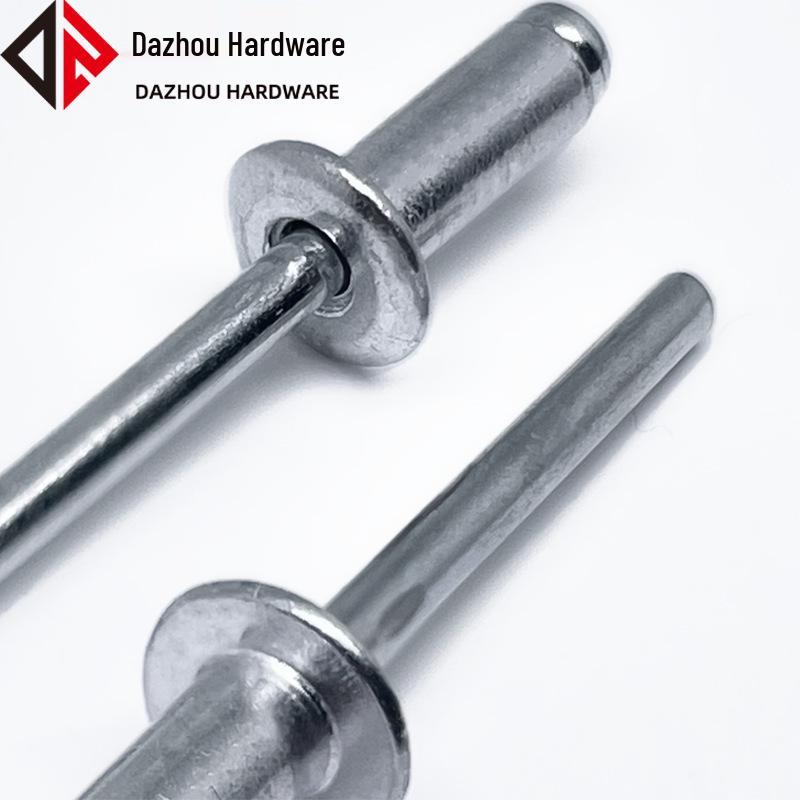 Aluminum & Iron Open Type Blind Pop Rivets with Flat Round Head