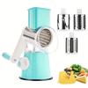 Kitchen Slicing Artifact Multifunctional 3-in-1 Manual Plastic Tabletop Drum Cheese Grater, Vegetable Slicer and Fruit Slicer with Food Contact