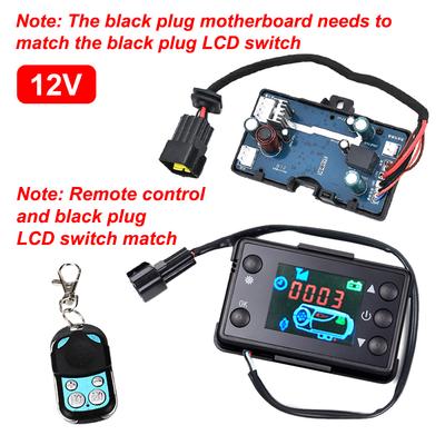 12V ЖК-контроллер дизельного обогревателя Монитор + Комплект пульта дистанционного управления с 4 кнопками - Переключатель и цифровой для системы воздушного обогревателя для парковки автомобиля/грузовика/дома на колесах