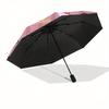 Hello Kitty,Pink Background Automatic Folding Umbrella-Simple 8-Rib Design, Bright Cartoon Pattern, Durable Iron Frame, Suitable For Travel,