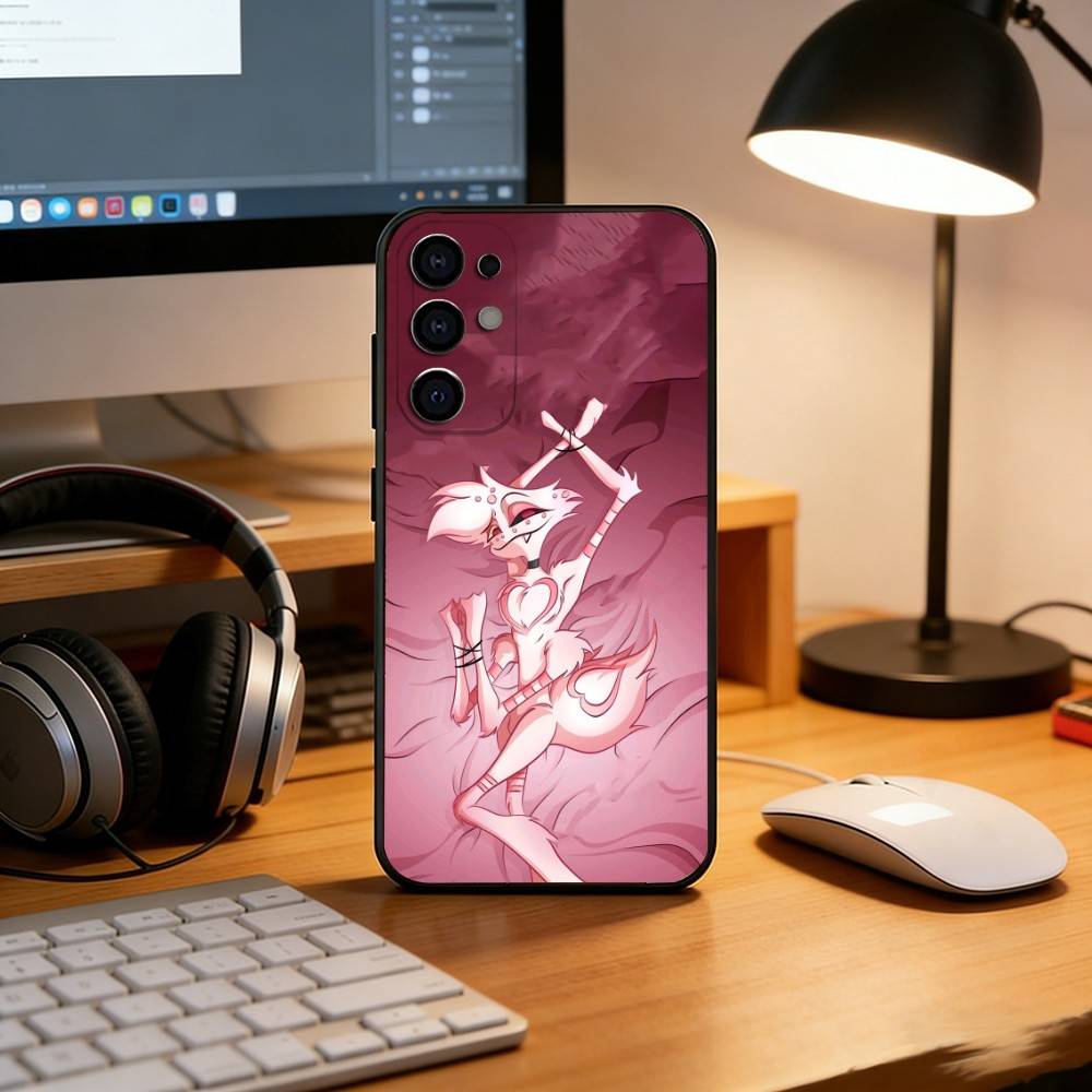 H-Hazbin Hotel A-Angel Dust Чехол для телефона Черный Силиконовый Мягкий Для Samsung S25,S24,S21,S22,S23,S30,Ultra,S20,Plus,Fe,Lite