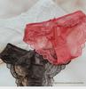 Red Lace Mid-Waist Sexy Panties for Women, Plus Size, Seamless Design
