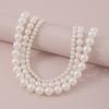 Tooxika Retro Elegant Fashion Choker Necklace Exaggerated Pearl Geometric Personality Temperament Necklace