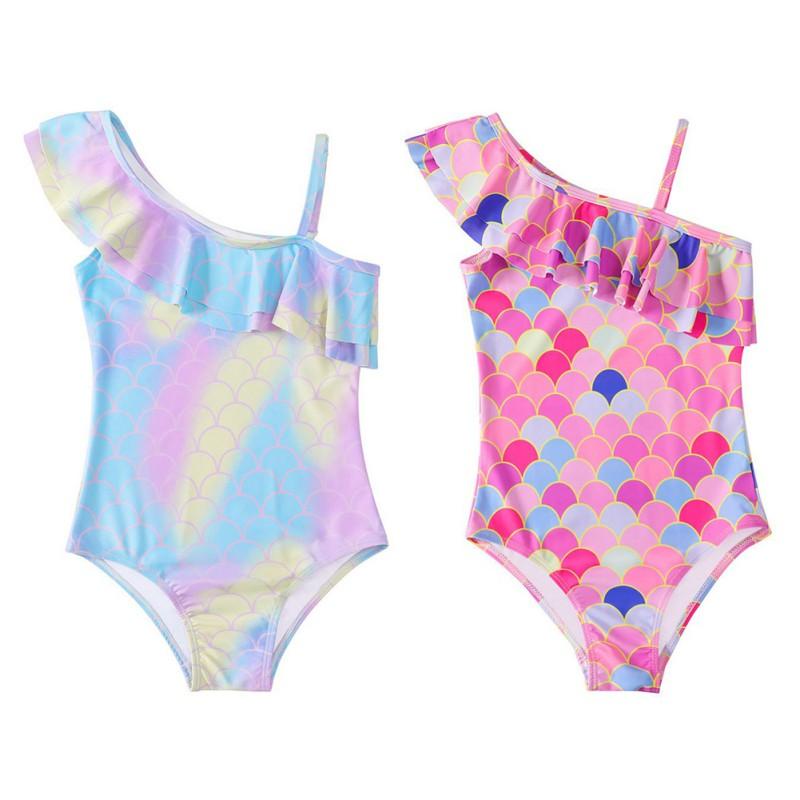 Детский цельный купальник для девочек с защитой от солнца, стильный детский купальник-бикини для детей 4-12 лет