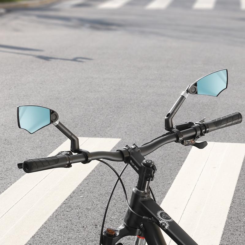 WEST BIKING Anti Glare Bicycle Rear View Mirror 360 Rotatable Extendable Arm Larger HD Lens Bike Accessory For MTB City Bikes