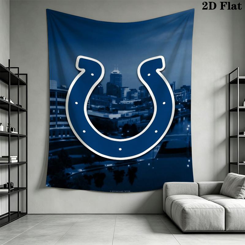 Indianapolis Colts Wall Tapestry Aesthetic Wall Hanging Printed Fabric Blanket Decorative Tapestries for Bedroom Living Room Home Decor