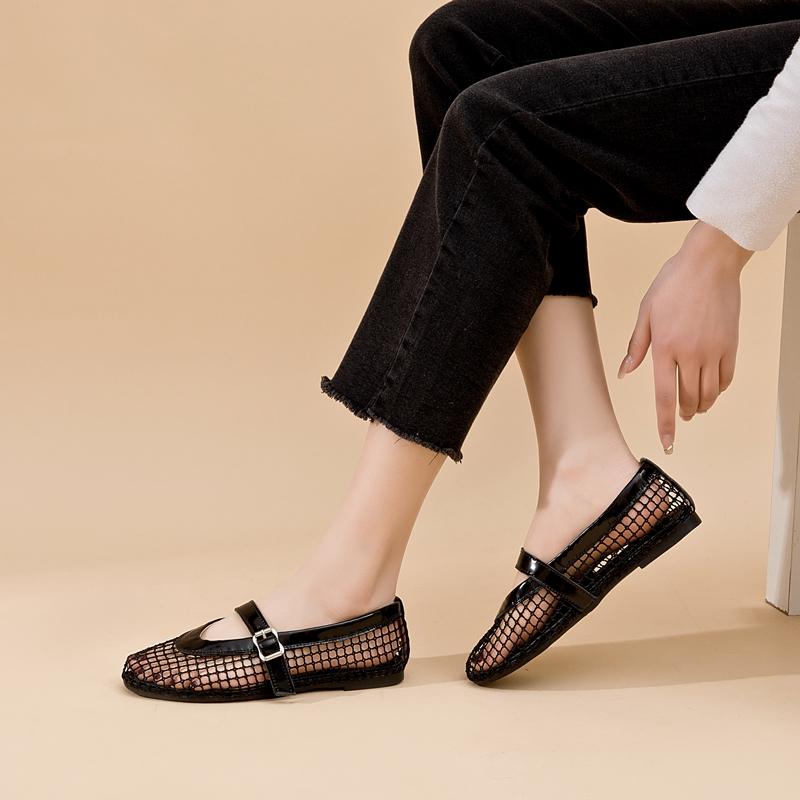 Женские сандалии в сетку, женские сандалии на плоской подошве, размер в сетку, весенне-летняя женская обувь