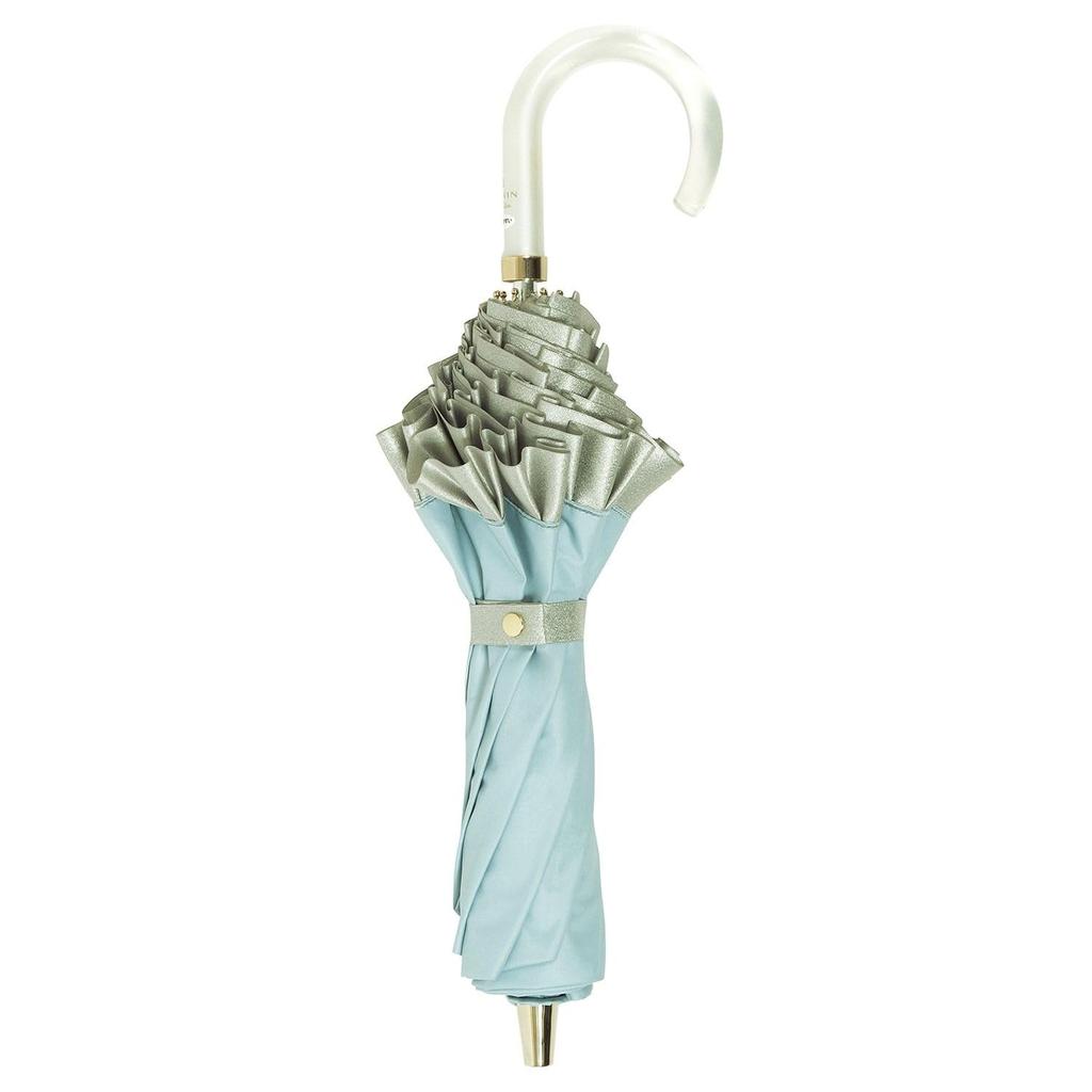 Moonbat en Складной Идеально для Дождя или Премиум Легкий Тепло и УФ Синий Блестящий [Lanvin Bleu] Зонт, Блеск, Блокировка, Защита, Рюши,