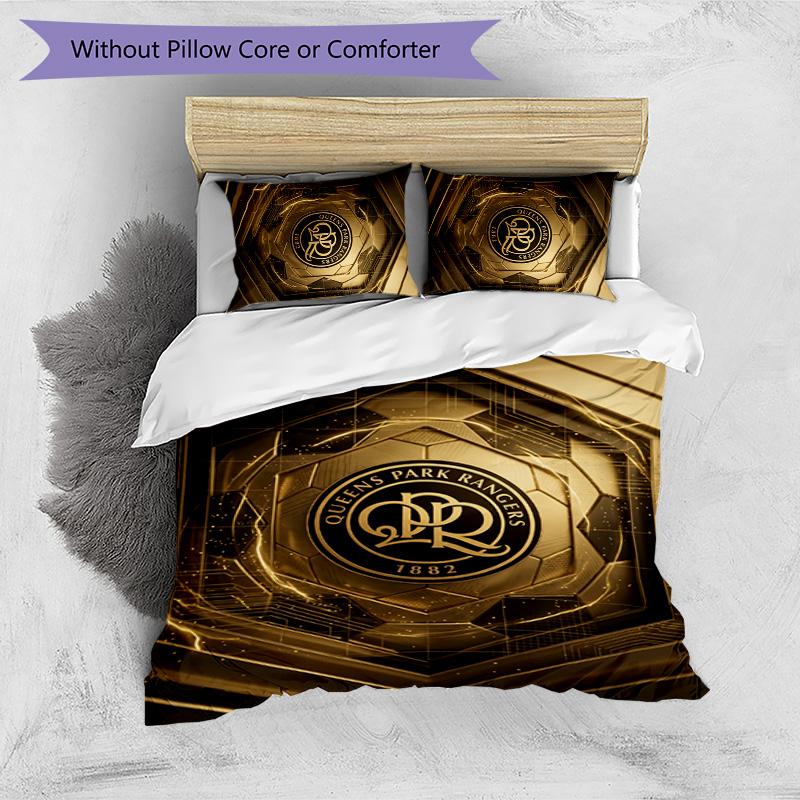 Queens Park Rangers Football Printed 3 Pieces Bedding Set, Comfortable Skin Friendly Bedroom Duvet Cover Set