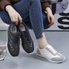 2024 Women Casual Walking Shoes Summer Flat Lace Up Leather High Quality Sneakers 2024 Wild Flat-bottomed Loafers Women Sneakers