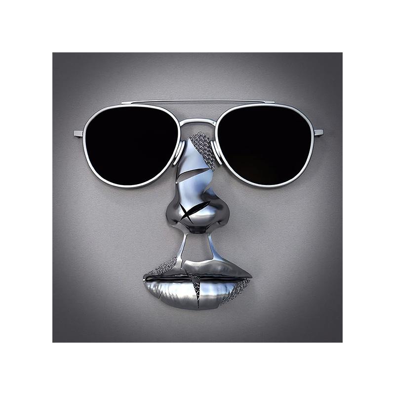 3D Visual Gold Silver Metal Figure Art Statue Canvas Painting Romantic Abstract Posters and Prints Wall Pictures Modern Home Decor for Living Room