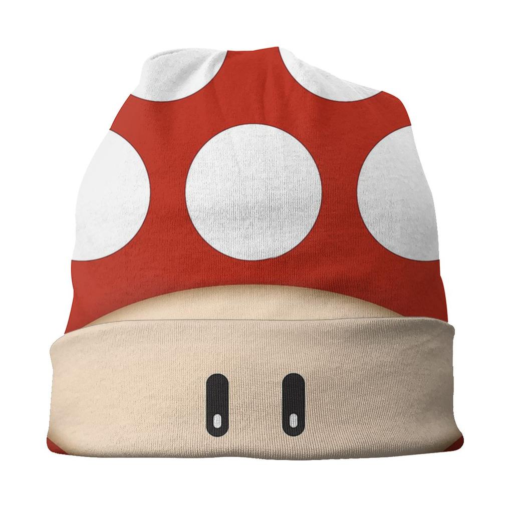 Red Super Mushroom Unisex Bonnet Winter Warm Windproof Hats Double Layer Thin Hat Breathable Caps