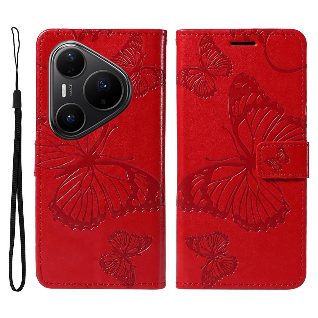 For Huawei Pura 80 Pro Wallet Case Floral Butterfly Imprint Leather Phone Cover Stand