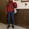 Осенние и зимние куртки однотонные свободные повседневные куртки вязаные модные свитера для девочек