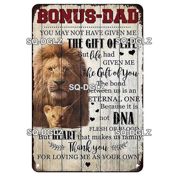 SQ-DGLZ Vintage To My DAD Word Metal Sign Plate Tin Sign Plate Home Bar Door Wall Decor Sticker Decoration Plaque Poster