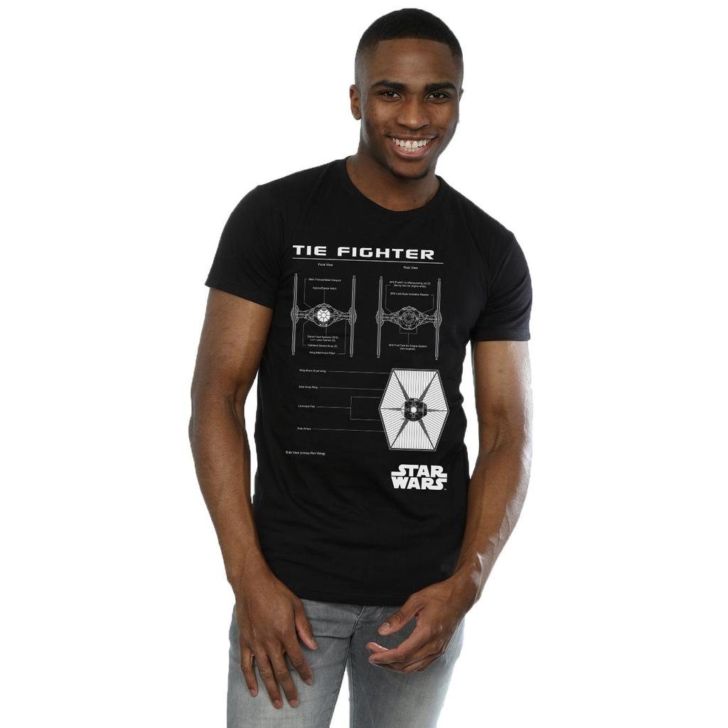 STAR WARS Mens TIE Fighter Blueprint T-Shirt