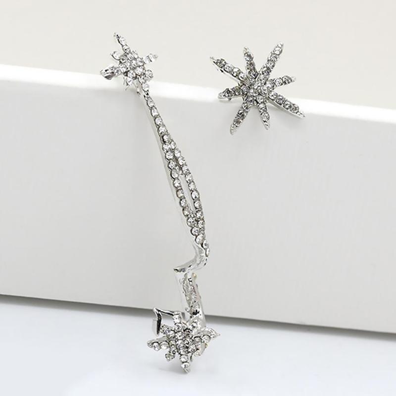 Корейская модная бижутерия Асимметрия Снежная клипса Наушник Личность Преувеличенное ухо Модная бижутерия Оптовая продажа Серьги Аксессуары