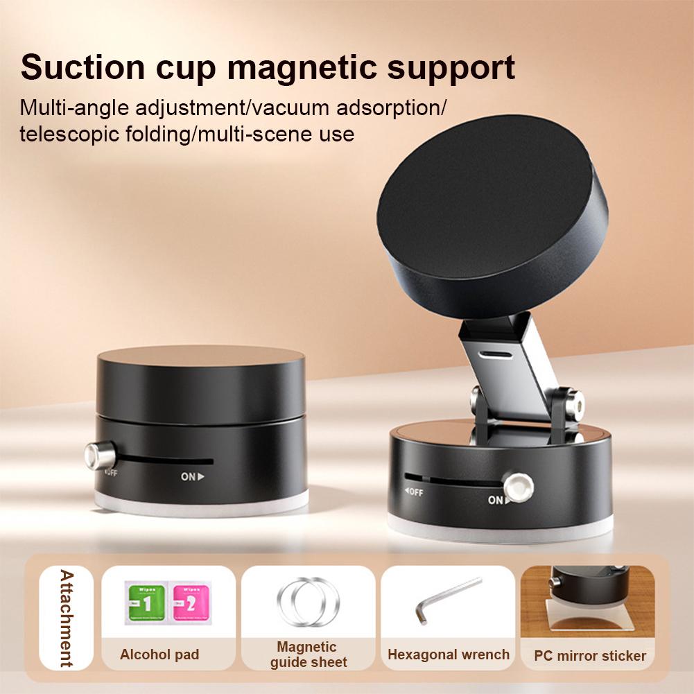 360° Adjustable Vacuum Magnetic Suction Cup Phone Holder Hand-Free Foldable Kitchen Lazy Phone Bracket for Magsafe iPhone Xiaomi