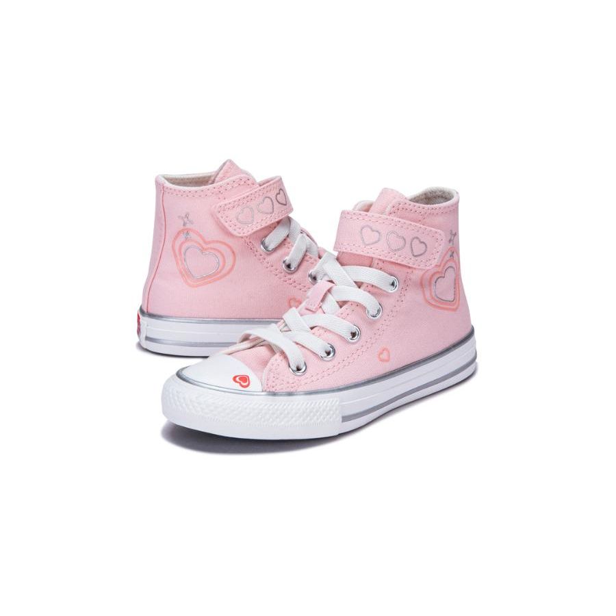 Converse Chuck Taylor All Star Simple Comfortable Versatile Durable Breathable High Top Kids Canvas Shoes Kids Sneakers Pink A09119C