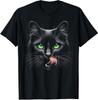 NEW LIMITED Cool Black Cat with Green Eyes Design Best Gift T-Shirt S-3XL